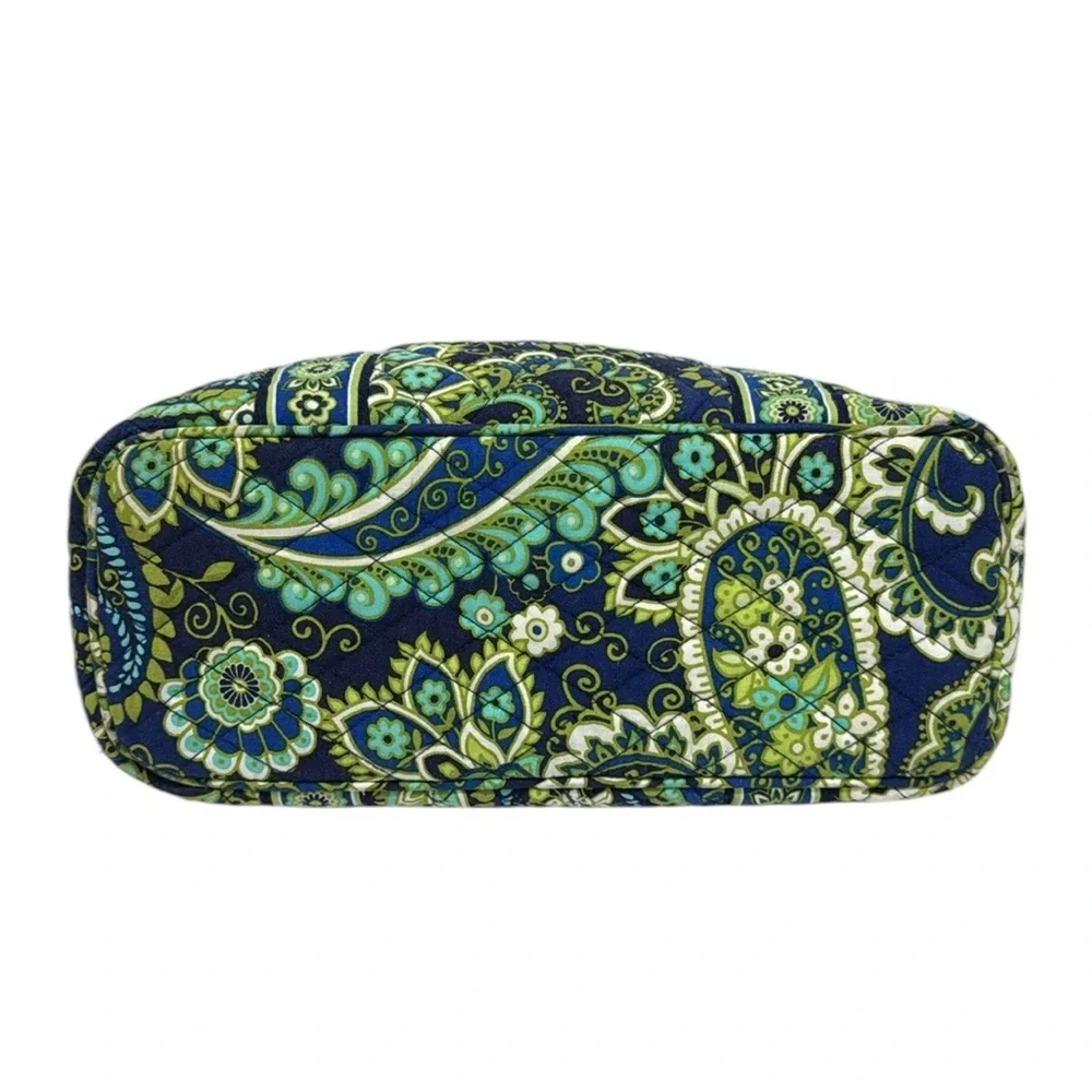 Vera Bradley Rhythm & Blues (Retired Pattern) Green Blue Floral Paisley Tote